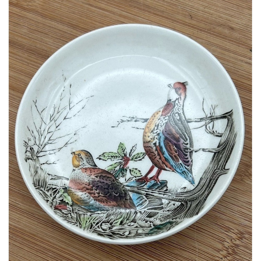 Vintage Johnson‎ Brothers Saucers Game Birds Pheasant 4 1/ 4" Made in England